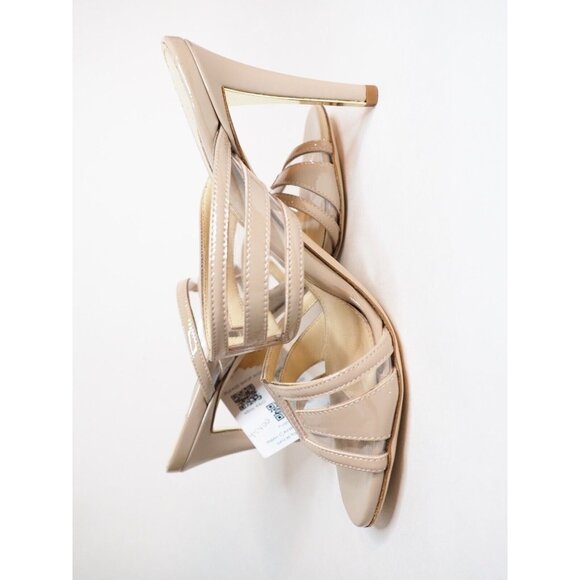 Marion Parke Toscana Tan Patent Leather Larkin PVC Slide Heels, Size 7 (US) 37 - Picture 7 of 13